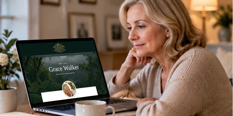A lifetime of precious memories — illustrative memorial design