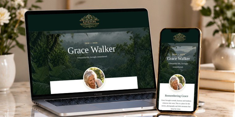 Beautiful memories, always close — illustrative memorial design