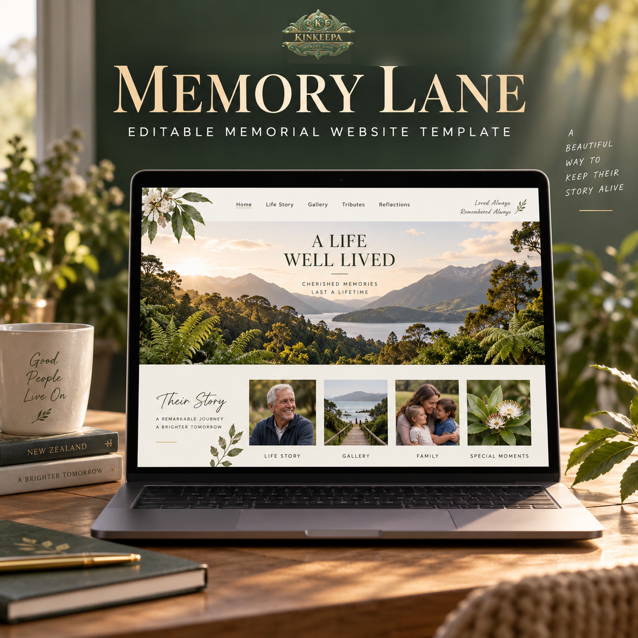Memory Lane editable memorial website template